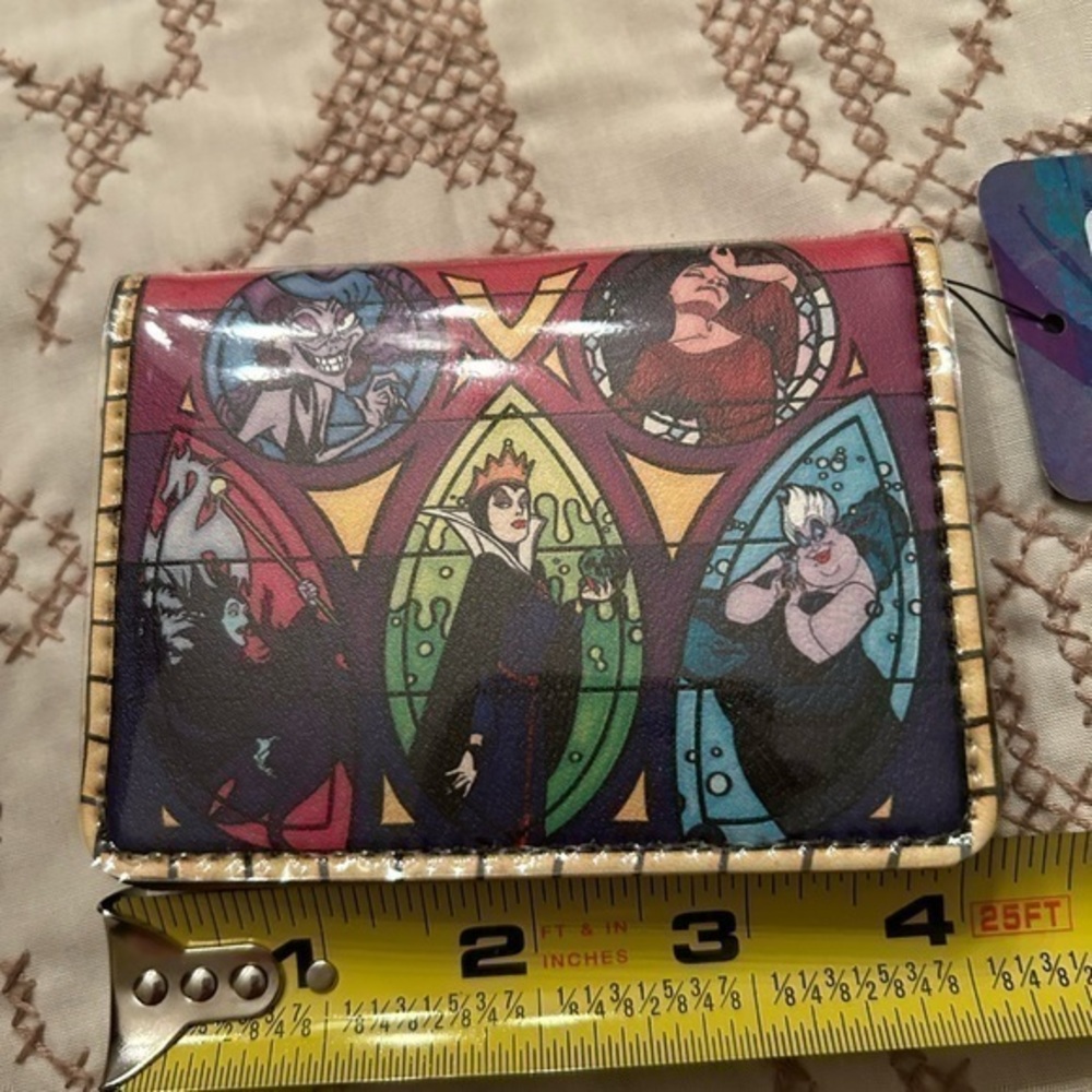 DISNEY LOUNGEFLY VILLAIN COLLECTION WALLET. STAINED GLASS CARD HOLDER.  New